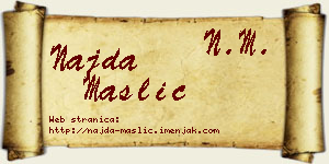 Najda Maslić vizit kartica